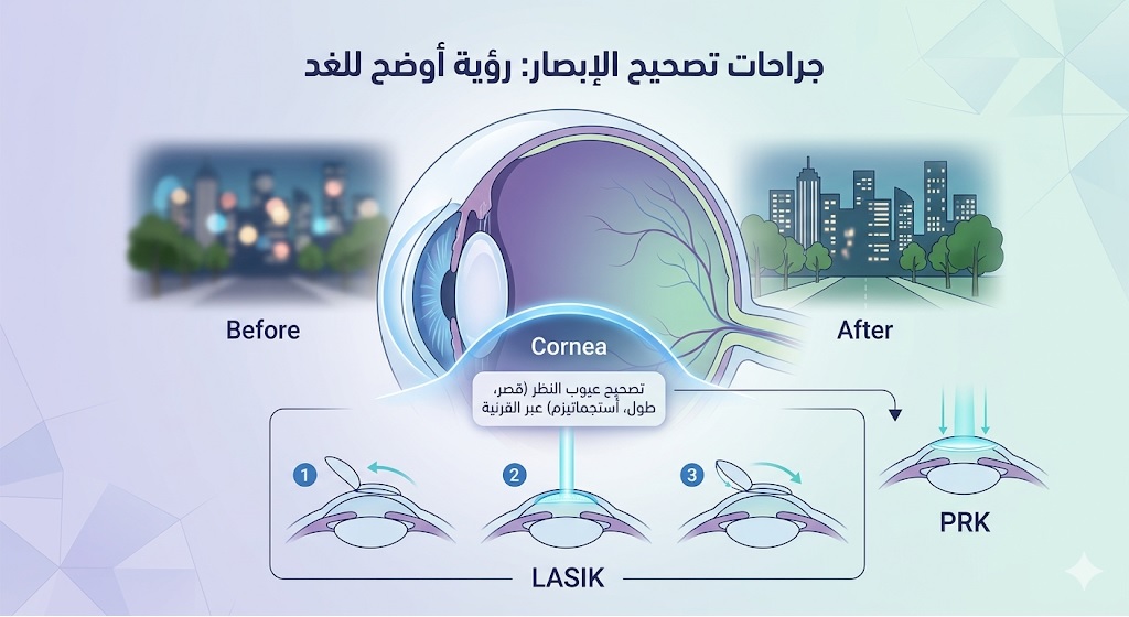 القرنية و جراحات تصحيح الإبصار